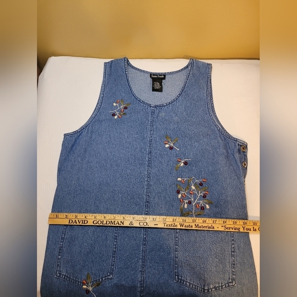 Vintage VTG Jamie Brooke Chambray Floral Dress sz XL - Picture 7 of 11